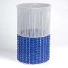 Happimess Harper Modern 2-tone Faux Wicker Cylinder Waste Basket In Blue