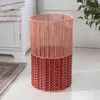 Happimess Harper Modern 4.13-gallon 2-tone Faux Wicker Cylinder Waste Basket, Gray/cream