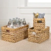 Happimess Hayden Bohemian Cottage Handwoven Hyacinth Rectangular Nesting Baskets With Handles, In Natural