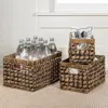 Happimess Hayden Bohemian Cottage Handwoven Hyacinth Rectangular Nesting Baskets With Handles (set Of 3)