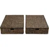 Happimess Holden 30" Classic Costal Hand-woven Hyacinth Wicker Under Bed Storage Basket With Lid In Brown