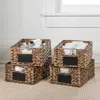 Happimess Lane Classic Farmhouse Handwoven Hyacinth Pantry Baskets With Chalkboard Labels And Handle