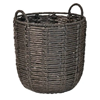 Happimess Laurel 19.49" Bohemian Handwoven Abaca Hamper Basket With Handles