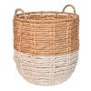 Happimess Laurel 19.49" Bohemian Handwoven Abaca Hamper Basket With Handles