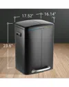Happimess Marco Rectangular 10.5gal Double Bucket Trash Can With Soft-close Lid In Black
