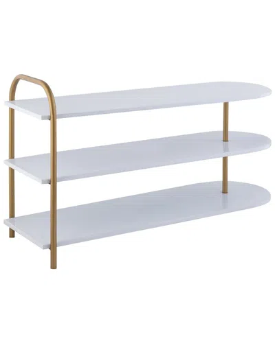 Happimess Modern 24in 9-pair 3-tier Curved Decker Shoe Rack