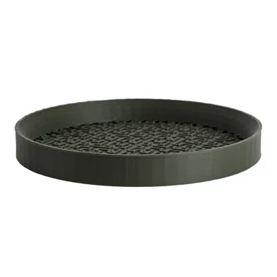 Happimess Nansy Modern Geometric Indoor Eco-friendly 3d Printed Plant Saucer In Olive