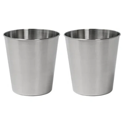 Happimess Nolan Modern Classic Smooth Steel 2 Gal Waste Bin In Metallic