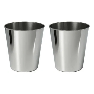Happimess Nolan Modern Classic Smooth Steel 2 Gal Waste Bin In Metallic