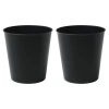 Happimess Nolan Modern Classic Smooth Steel 2 Gal Waste Bin In Black