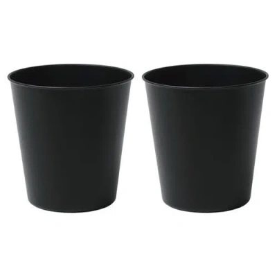 Happimess Nolan Modern Classic Smooth Steel 2 Gal Waste Bin In Black
