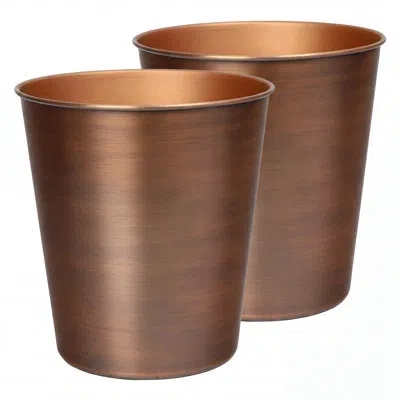 Happimess Nolan Modern Classic Smooth Steel 2 Gal Waste Bin In Antique Copper