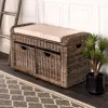 Happimess Palermo 34.50" 2 Drawer Wicker Storage Bench