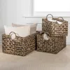 Happimess Quinn Bohemian Cottage Woven Hyacinth Rectangular Storage Baskets With Handles (set Of 3)