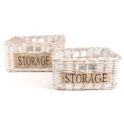 HAPPIMESS HAPPIMESS REED SOUTHWESTERN HAND-WOVEN RATTAN NESTING BASKETS WITH HANDLES