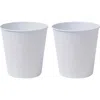 Happimess Remi Modern Classic Textured Steel 2 Gal Waste Bin In White