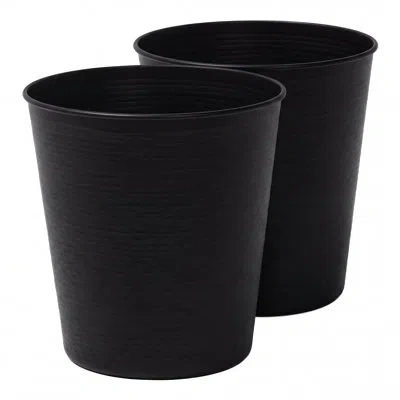 Happimess Remi Modern Classic Textured Steel 2 Gal Waste Bin In Matte Black