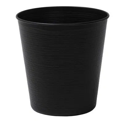 Happimess Remi Modern Classic Textured Steel 2-gallon Wastebasket In Matte Black
