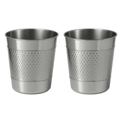 Happimess Riley Modern Classic Hammered Steel Accent 2 Gal Waste Bin In Metallic