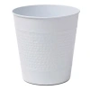 Happimess Riley Modern Classic Hammered Steel Accent 2-gallon Wastebasket In White