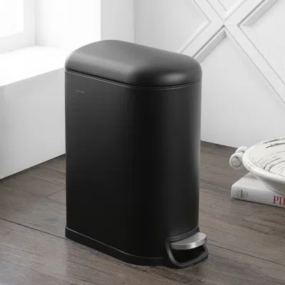 Happimess Roland 10.6-gallon Step-open Trash Can In Black