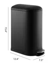 Happimess Roland Mini 2.6gal Step-open Trash Can In Black
