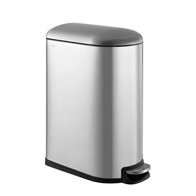 Happimess Roland Steel Step On Trash Can In Chrome