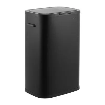 Happimess Tammi Touch Top Trash Can In Charcoal Black