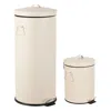 Happimess Theo Retro 8-gallon Step Trash Can With Soft-close Lid And Mini Trash Can In Neutral