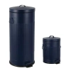 Happimess Theo Retro 8-gallon Step Trash Can With Soft-close Lid And Mini Trash Can In Blue