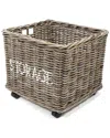 Happimess Yael Coastal Hand-woven Storage Rattan Basket With Wheels & Handles