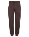 Happiness Man Pants Dark Brown Size L Cotton, Polyester