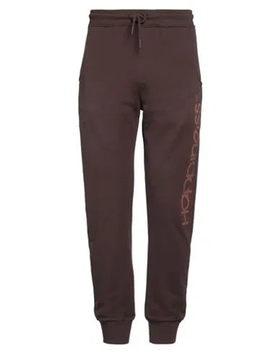 Happiness Man Pants Dark Brown Size L Cotton, Polyester