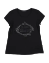 Happiness Toddler Girl T-shirt Black Size 6 Viscose, Elastane In Black