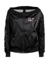 Happiness Woman Sweatshirt Black Size M Polyester, Cotton, Elastane In Black
