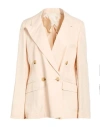 Happy 25® Happy 25 Woman Blazer Beige Size 10 Viscose, Linen In Sand