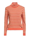Happy 25® Happy 25 Woman Turtleneck Orange Size M Viscose, Wool, Polyamide, Cashmere