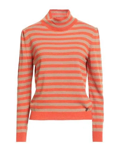 Happy 25® Happy 25 Woman Turtleneck Orange Size M Viscose, Wool, Polyamide, Cashmere