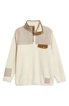 Happy Camp3r Cinnamon Petals Fleece Quarter Snap Pullover In Brown