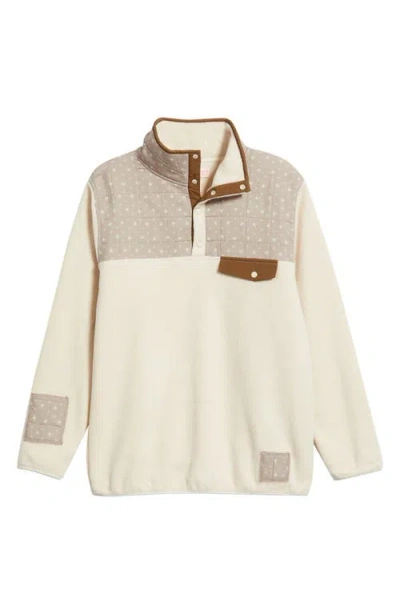 Happy Camp3r Cinnamon Petals Fleece Quarter Snap Pullover In Brown