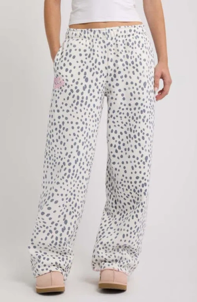 Happy Camp3r Dalmatian Darling Wide Leg Sweatpants In Off White
