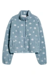 Happy Camp3r Ditsy Blue Elle Fleece Half Zip Pullover In Blue