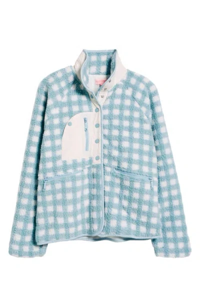 Happy Camp3r Gingham Grace Fleece Pullover In Blue
