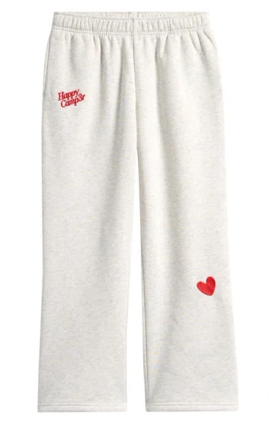 Happy Camp3r Kids' A Gallon Embroidered Wide Leg Sweatpants In Gray