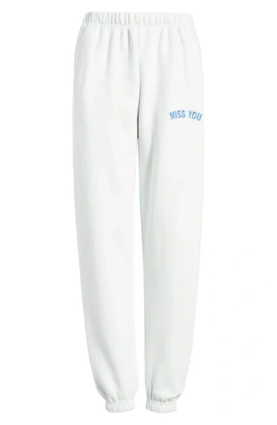 Happy Camp3r Miss You Embroidered Graphic Sweatpants In Blue