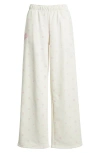 Happy Camp3r Pink Flurry Core Sweatpants In White