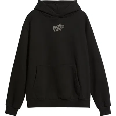 Happy Camp3r Puff Series Core Logo Cotton Blend Hoodie In Black