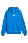 Happy Camp3r Puff Series Core Logo Cotton Blend Hoodie In Blue