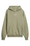 Happy Camp3r Puff Series Core Logo Cotton Blend Hoodie In Green