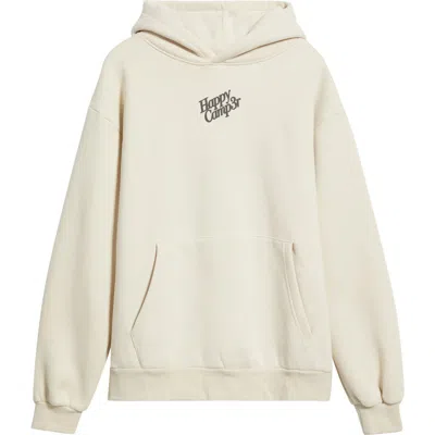 Happy Camp3r Puff Series Core Logo Cotton Blend Hoodie In Neutral